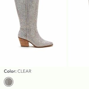 Matisse Silver Rhinestone Heeled Boots